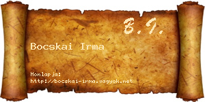 Bocskai Irma névjegykártya