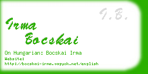 irma bocskai business card